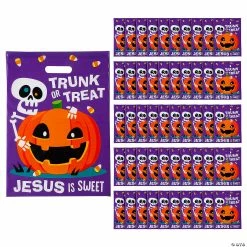 Coupon ❤️ 12 1/2" x 17" Bulk Religious Trunk-or-Treat Plastic Goody Bags - 50 Pc. ❤️