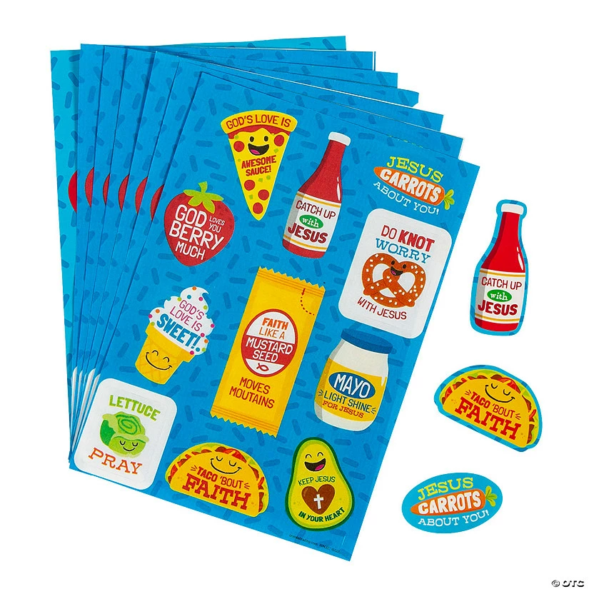 Deals ✨ Faith Food Pun Sticker Sheets - 24 Sheets ✨ - Image 2