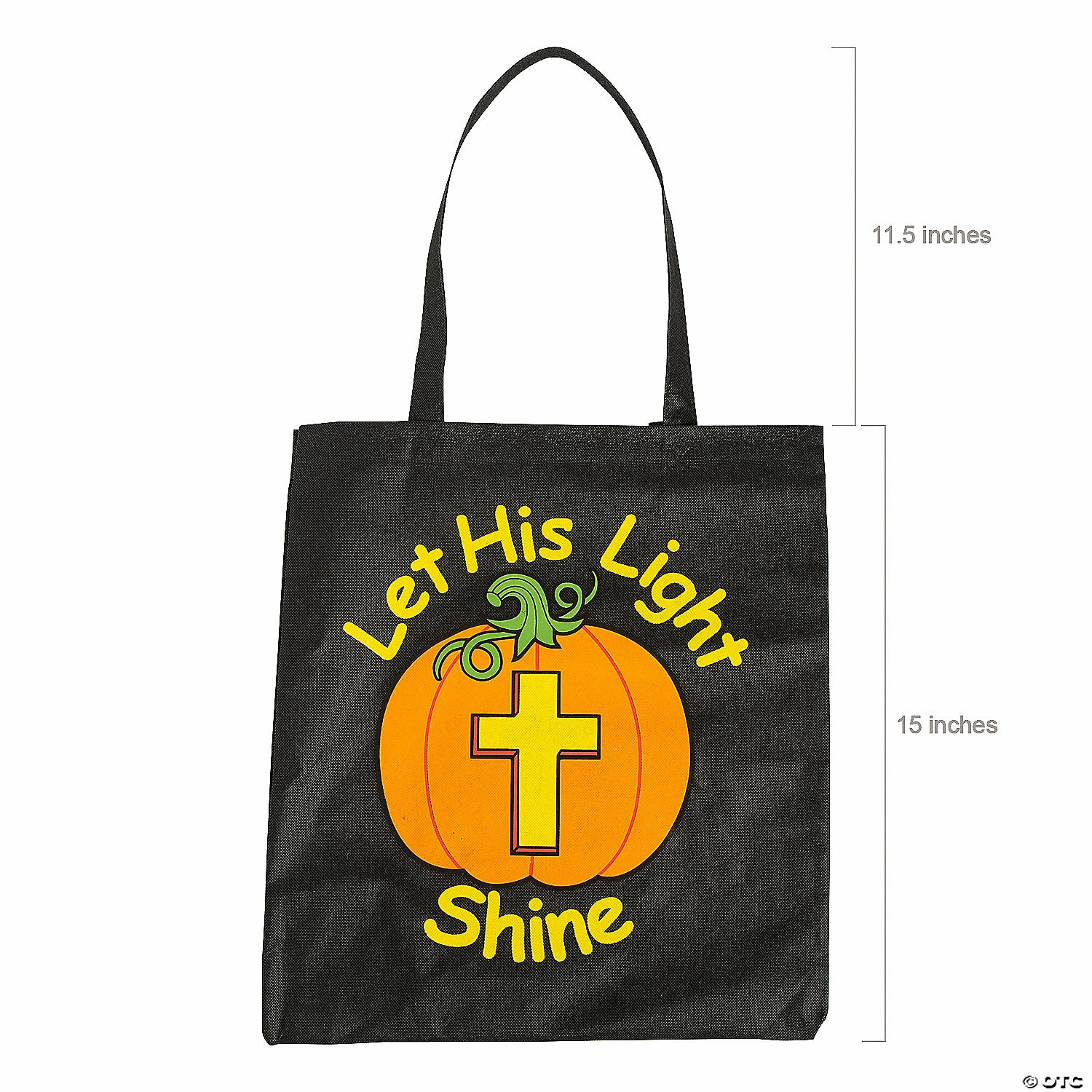 Wholesale 🎉 15" x 15" Large Nonwoven Glow-in-the-Dark Christian Pumpkin Tote Bags - 12 Pc. 🌟 - Image 2