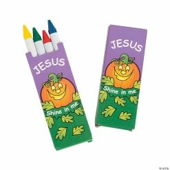 Coupon ✔️ 4-Color Christian Pumpkin Crayons - 24 Boxes ✔️