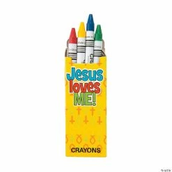 Deals 🔔 4-Color Religious Crayons - 48 Boxes 😍