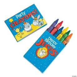 Coupon 🎉 6-Color Happy 🎂 Birthday Jesus Crayons - 24 Boxes 💯