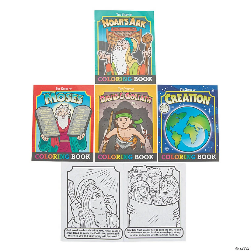 Budget 🤩 Bible Story Coloring Book Assortment - 12 Pc. 🌟
