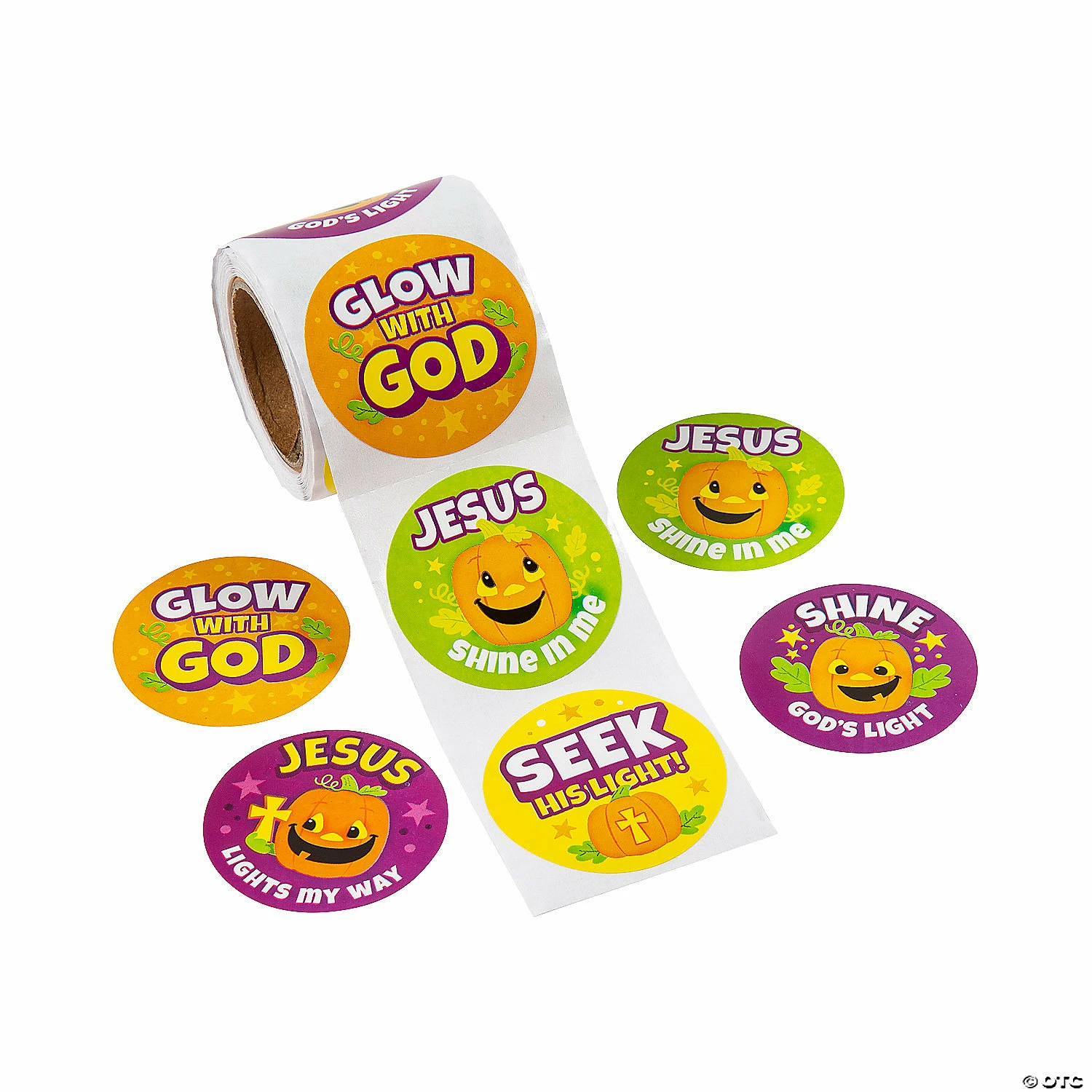 Buy ๐ Christian Pumpkin ๐ Halloween Sticker Roll - 100 Stickers ๐