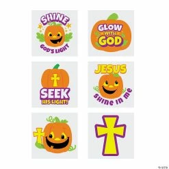 Hot Sale π Christian Pumpkin Temporary Tattoos - 72 Pc. β