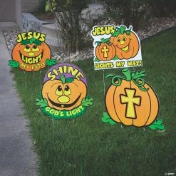 Buy ๐ Christian Pumpkin Yard Signs - 4 Pc. ๐ฅฐ