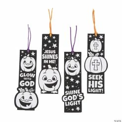 Wholesale 🎉 Color Your Own Christian Pumpkin Fuzzy Bookmarks - 12 Pc. 🌟