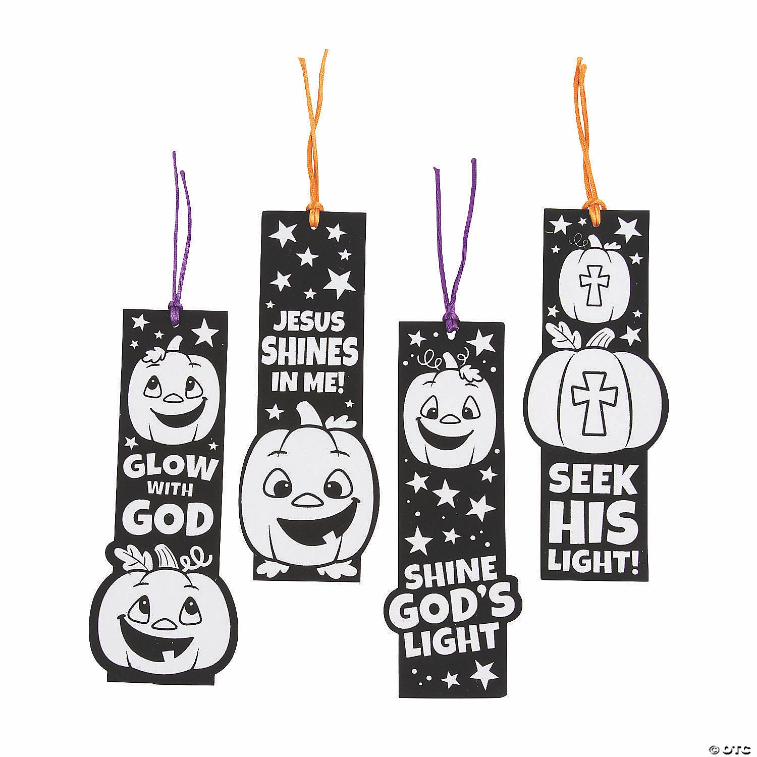 Wholesale ๐ Color Your Own Christian Pumpkin Fuzzy Bookmarks - 12 Pc. ๐