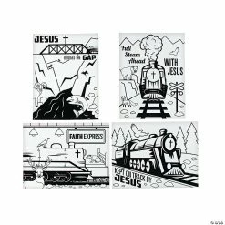 Discount ⭐ Color Your Own Railroad VBS Fuzzy Posters - 24 Pc. 🛒