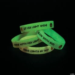 Cheap 😍 Glow-in-the Dark Christian Pumpkin Bracelets - 12 Pc. ⌛