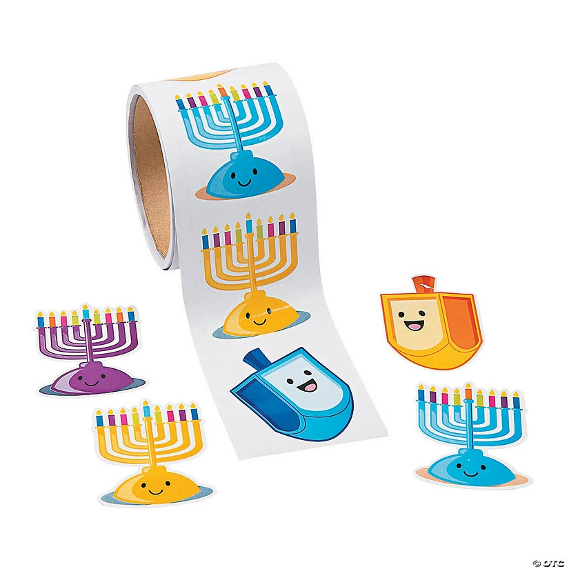 New ⭐ Hanukkah Candles Sticker Roll - 100 Pc. 🛒