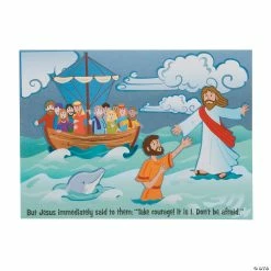 Deals β¨ Jesus & Peter Walk on Water Mini Sticker Scenes - 24 Pc. π