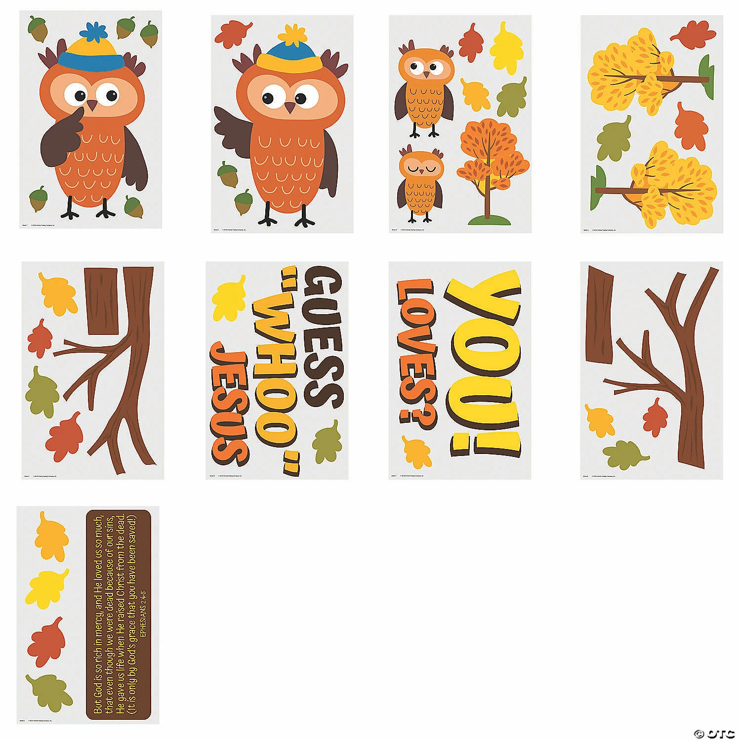 Promo β¨ Religious Owl Bulletin Board Set - 9 Pc. π - Image 2