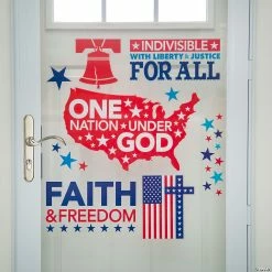 Wholesale 👏 Religious Patriotic Window Clings - 2 Pc. 🤩