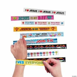 Budget ๐ Religious Slap Bracelet Assortment - 50 Pc. ๐ฅ