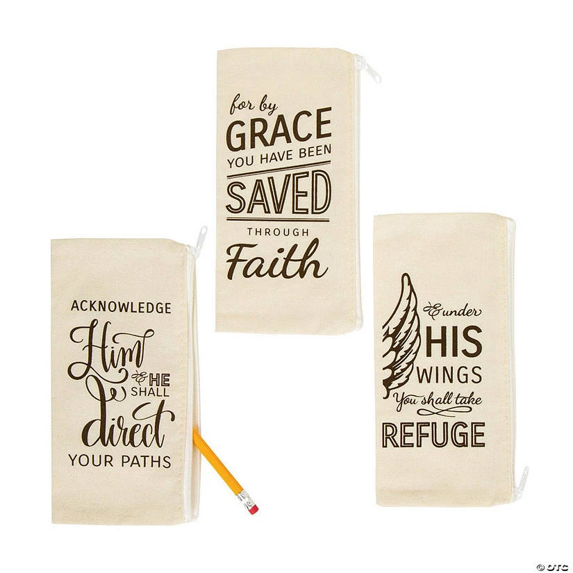 Cheap ⌛ Rustic Faith Canvas Pencil Cases - 3 Pc. 🤩