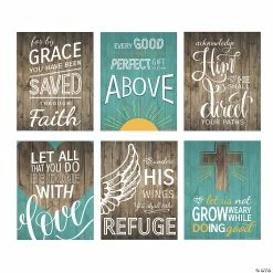 Cheap 💯 Rustic Religious Posters- 6 Pc. 🤩